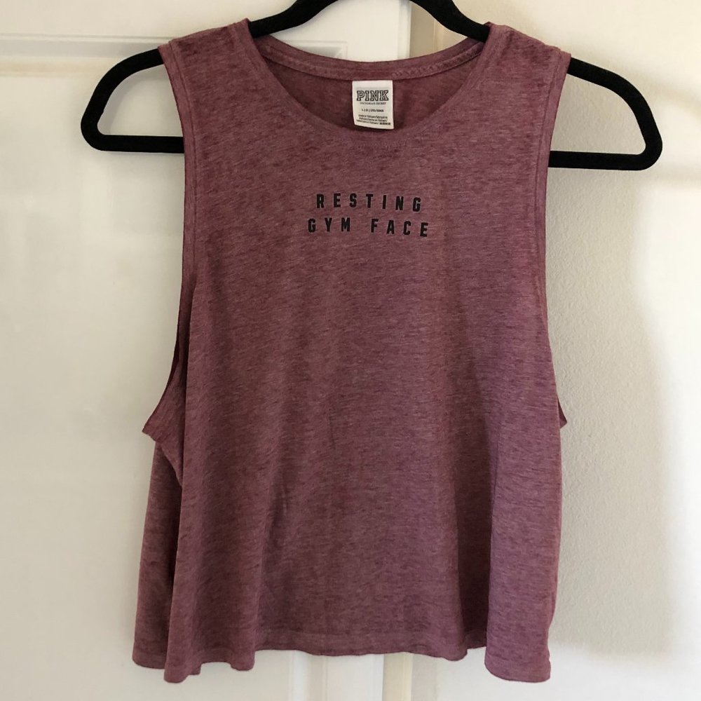 ‼️SOLD‼️ NWOT VS PINK Resting Gym Face Tank Top